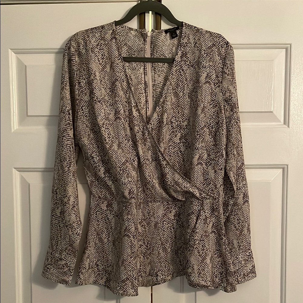 Snake Print Wrap Top